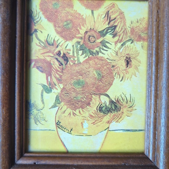 Vintage‎ Transart Industries Framed Vincent Van Gogh Sunflowers Print - Picture 3 of 7